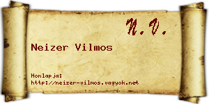 Neizer Vilmos névjegykártya